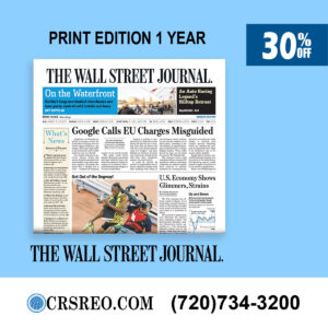 Newspaper WSJ Print Edition Subscription for 1 Year at 30% Off
