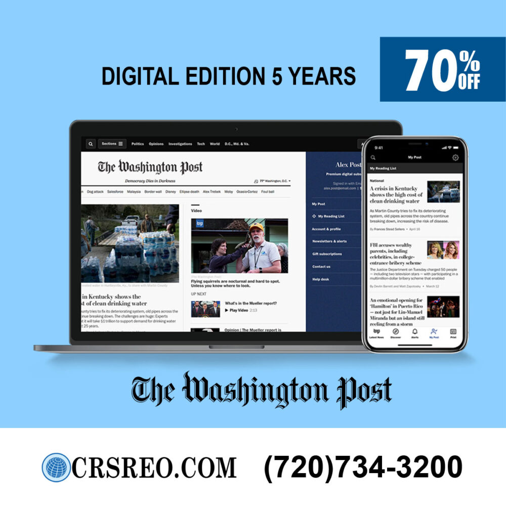Washington Post Subscription for 5 Years with a 70% Discount